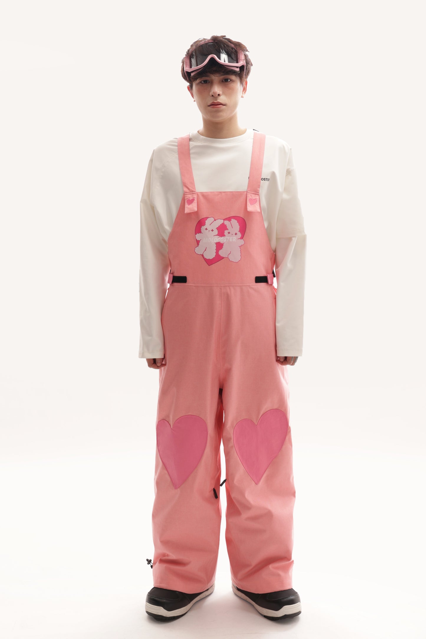 PINK BUNNY SNOW BIB PANTS