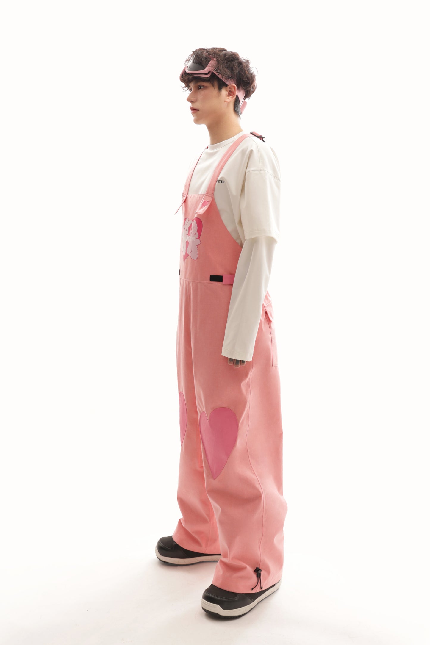 PINK BUNNY SNOW BIB PANTS