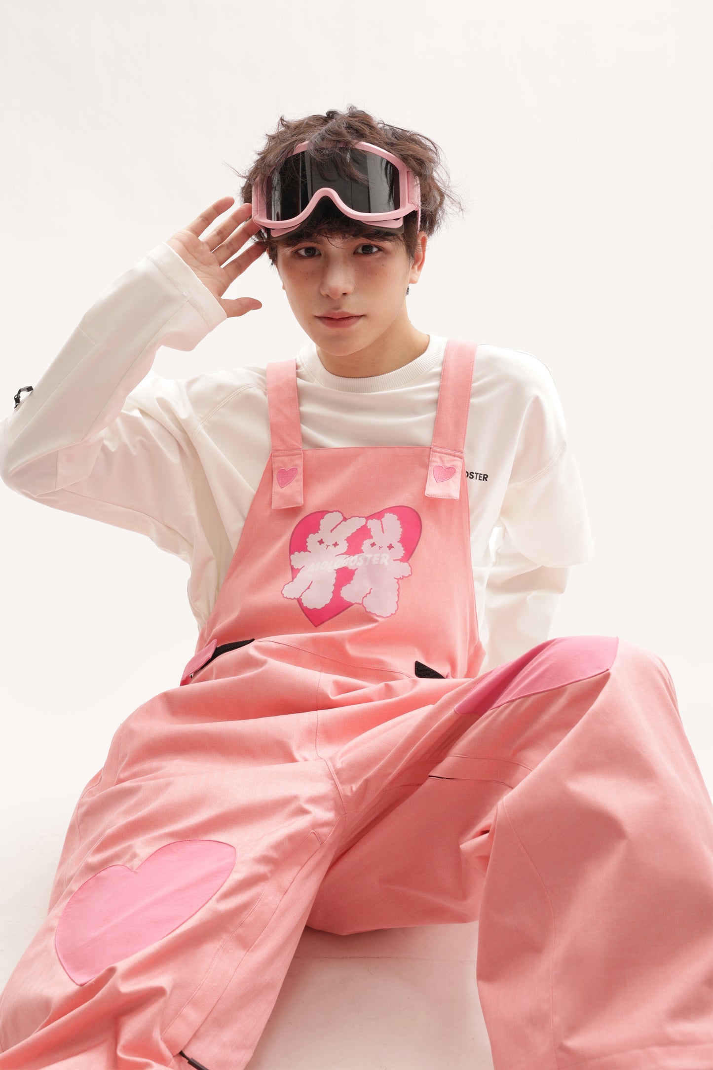 PINK BUNNY SNOW BIB PANTS