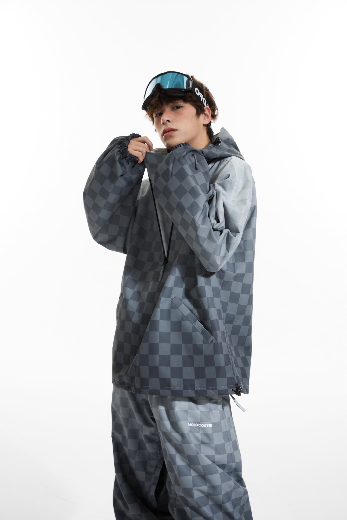 GRADIENT CHECKBOARD SNOW SUIT(TWO PIECES)